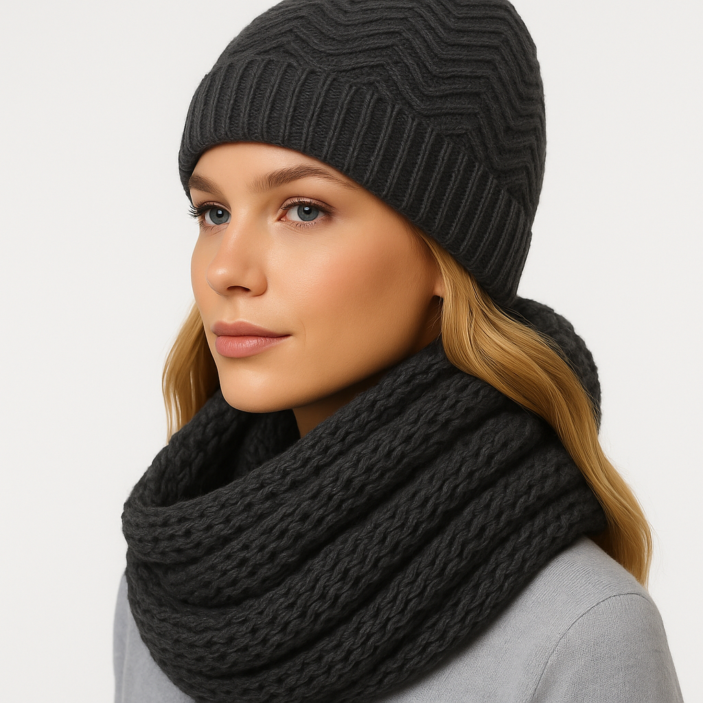 Touca e Cachecol Gorro e Gola  moda fashion inverno elegante