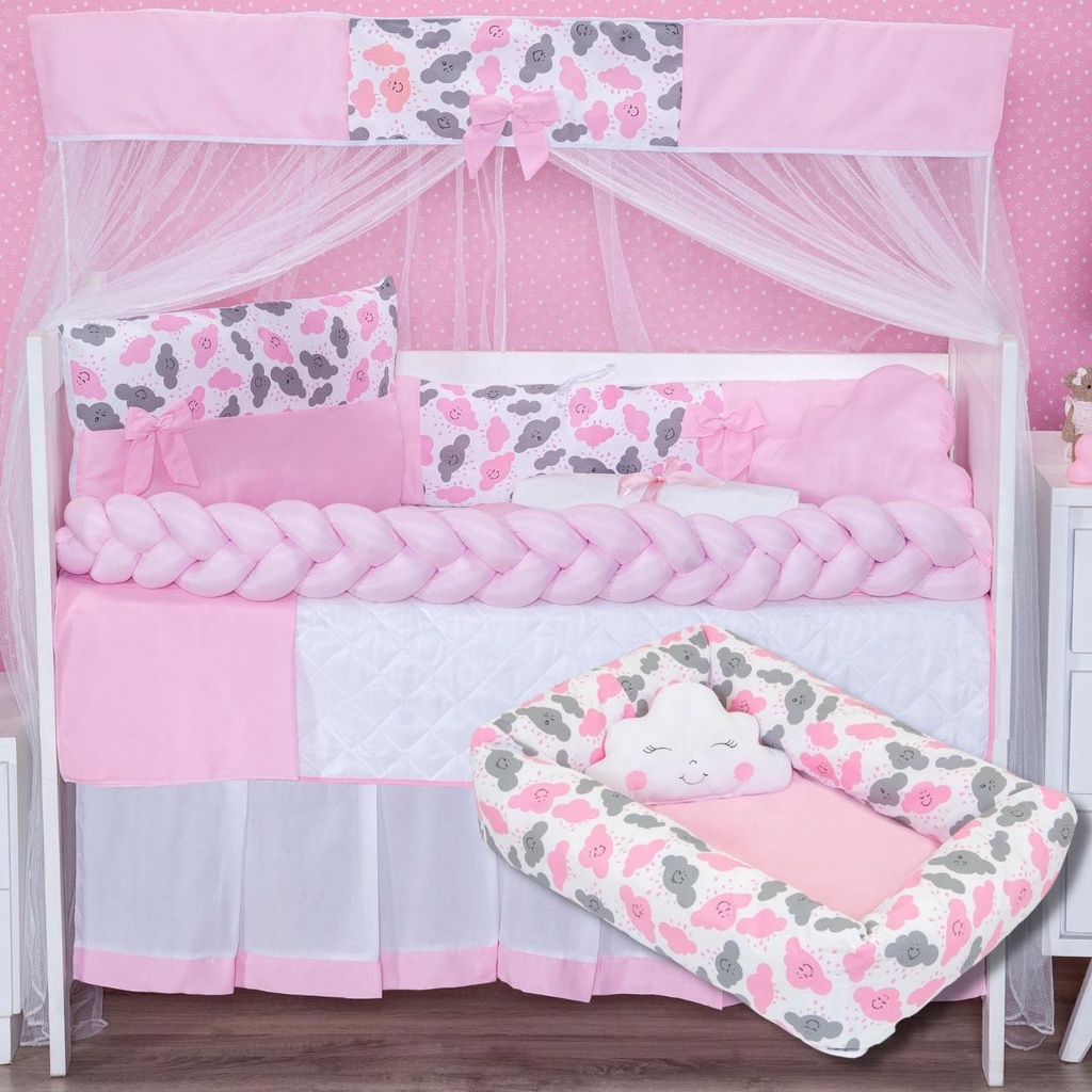 Kit de Berço Americano e Ninho Redutor Menina e Menino 12 Peças