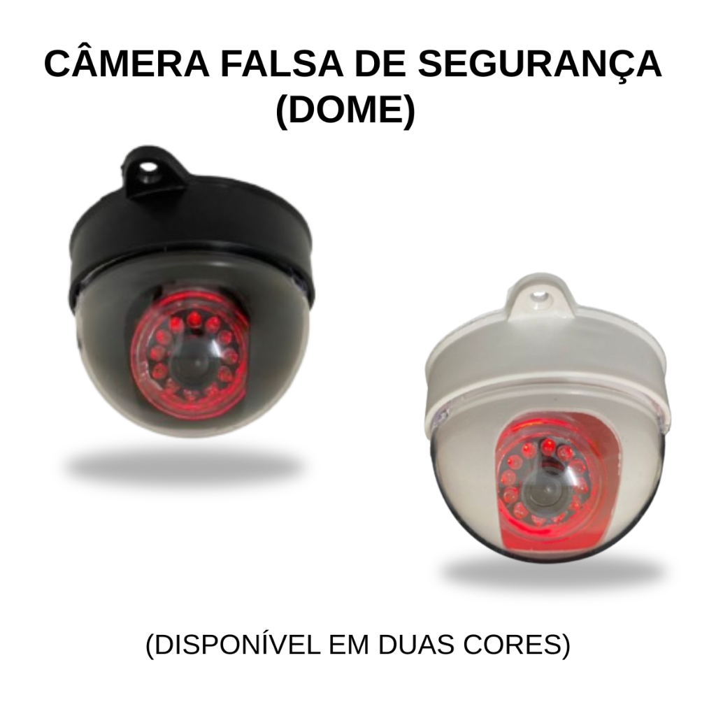 Câmera Dome Falsa de Segurança C/ Led Bivolt CFTV