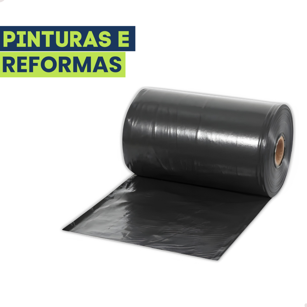 Lona Plastica Preta 4x10m Impermeável Para Cobrir Moveis Pintura Piscina Proteção Multiuso