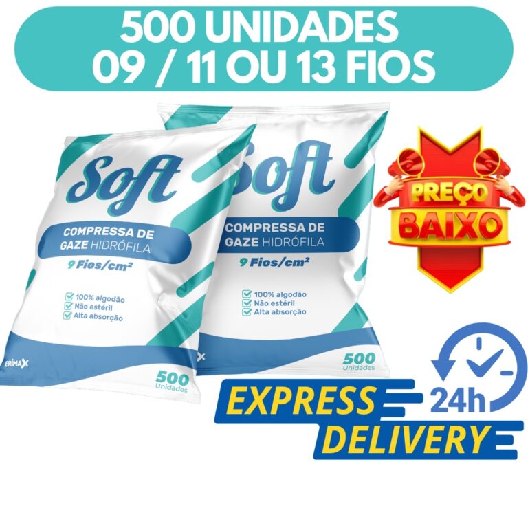 Compressa De Gaze 500 Unidades 13 Fios 11 Fios 9 F