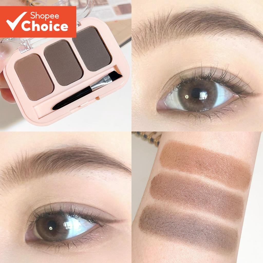 Pó de Sobrancelhas Três Cores Natural Longa Duração Não Desbotante à Prova dÁgua Creme Não Mancha No