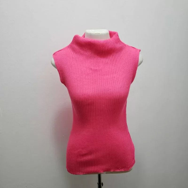 garrafinha de tricô, gola alta, canelado infantil (novo)