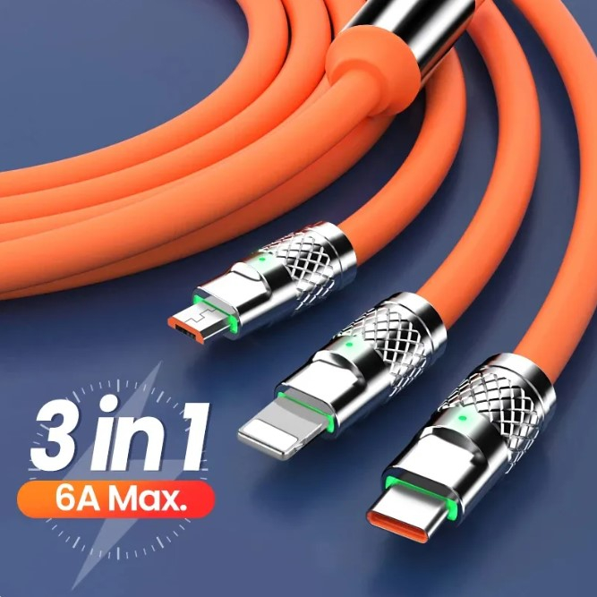 Cabo de Carregamento Rápido de Metal 3 em 1 (4706