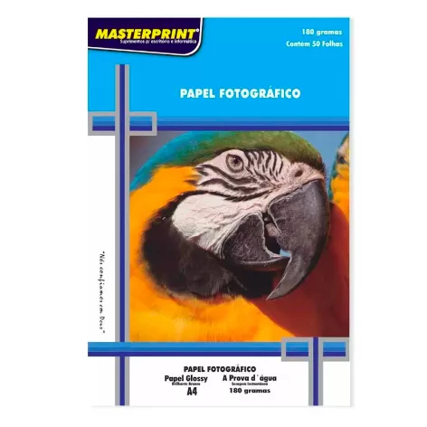 Papel Fotográfico Glossy Masterprint, A4, Brilhan