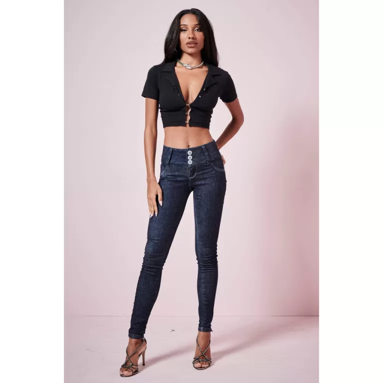 Calça Jeans Feminina Skinny Cós Baixo Planet Gir