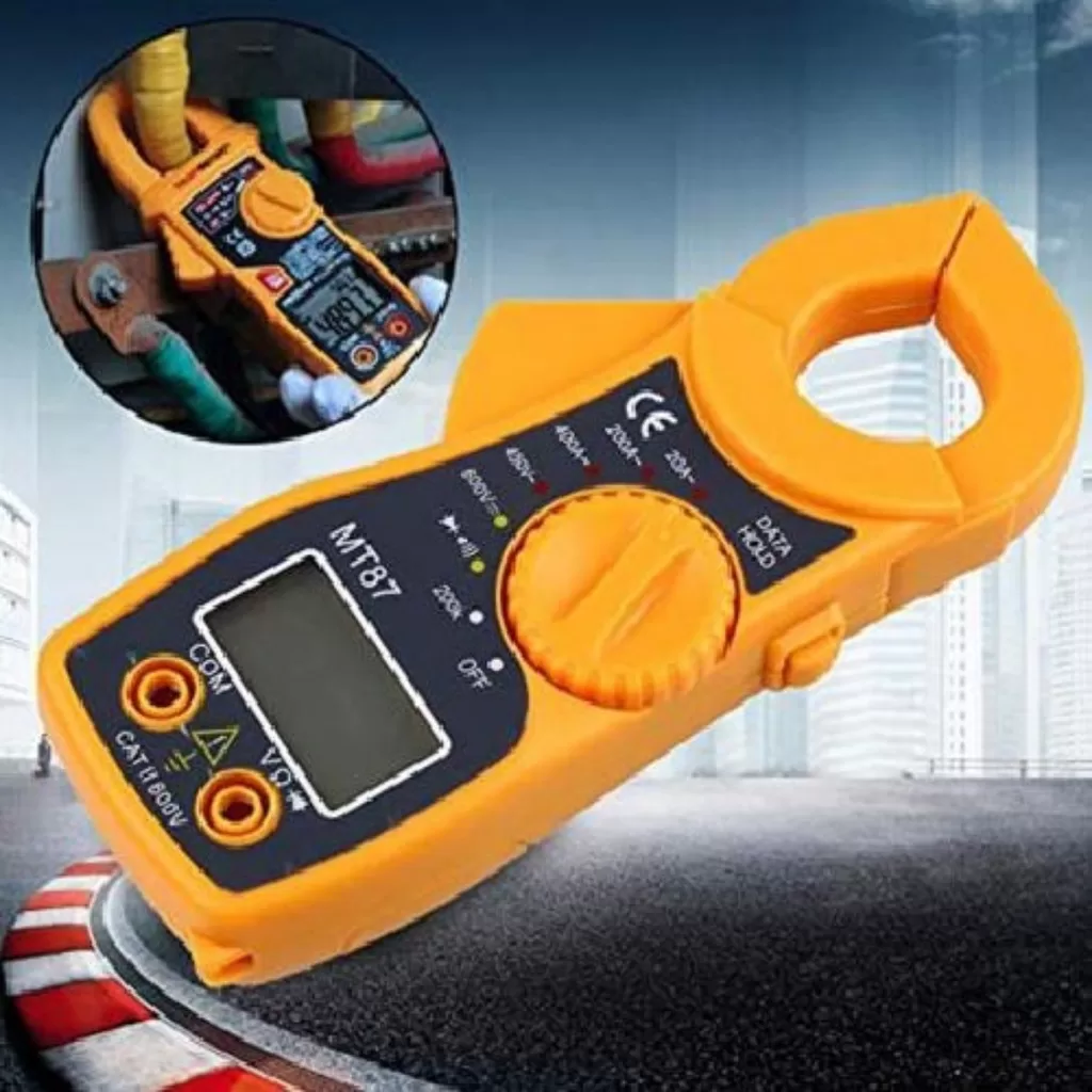 Alicate amperímetro CAT II 0.1 a 600V  Multímetro Profissional Pontas de Teste e Pilhas AAA