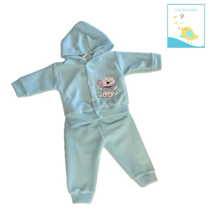 Conjunto Soft com Capuz para Bebê. Lindo, Macio e Quentinho