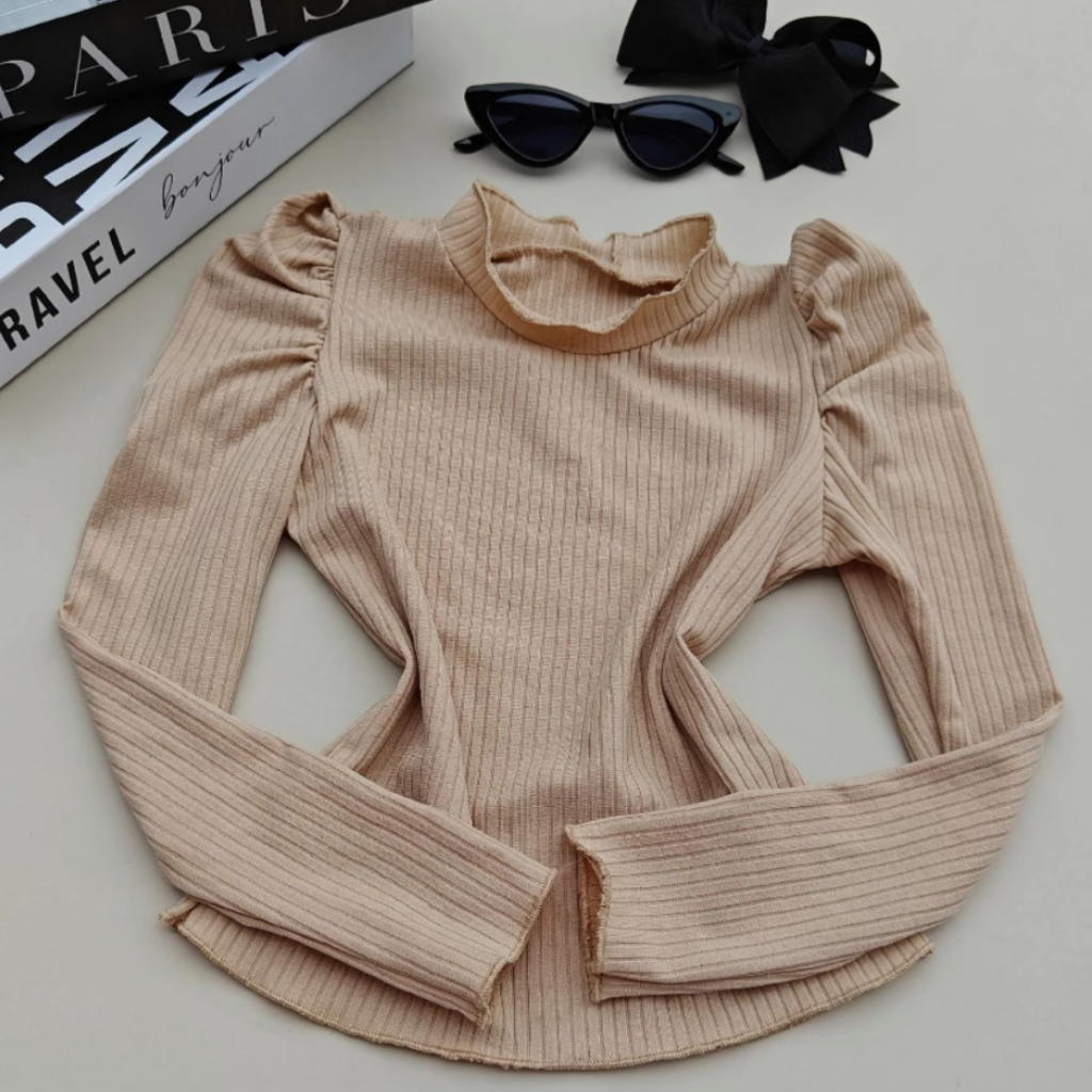 Blusinha De Frio Julie Feminina Infantil Manga Longa Básica Luxo Mini Diva