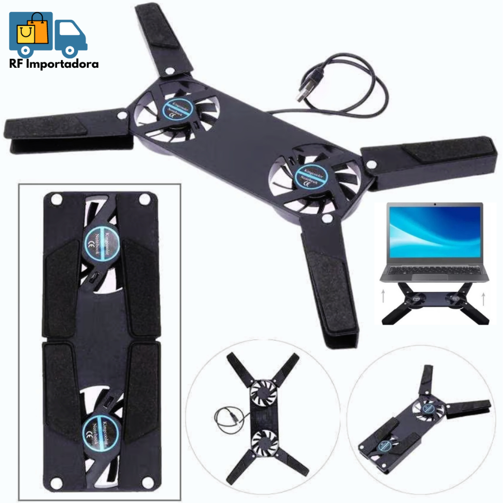 Suporte Para Notebook Com Cooler De Ventilação Dupla