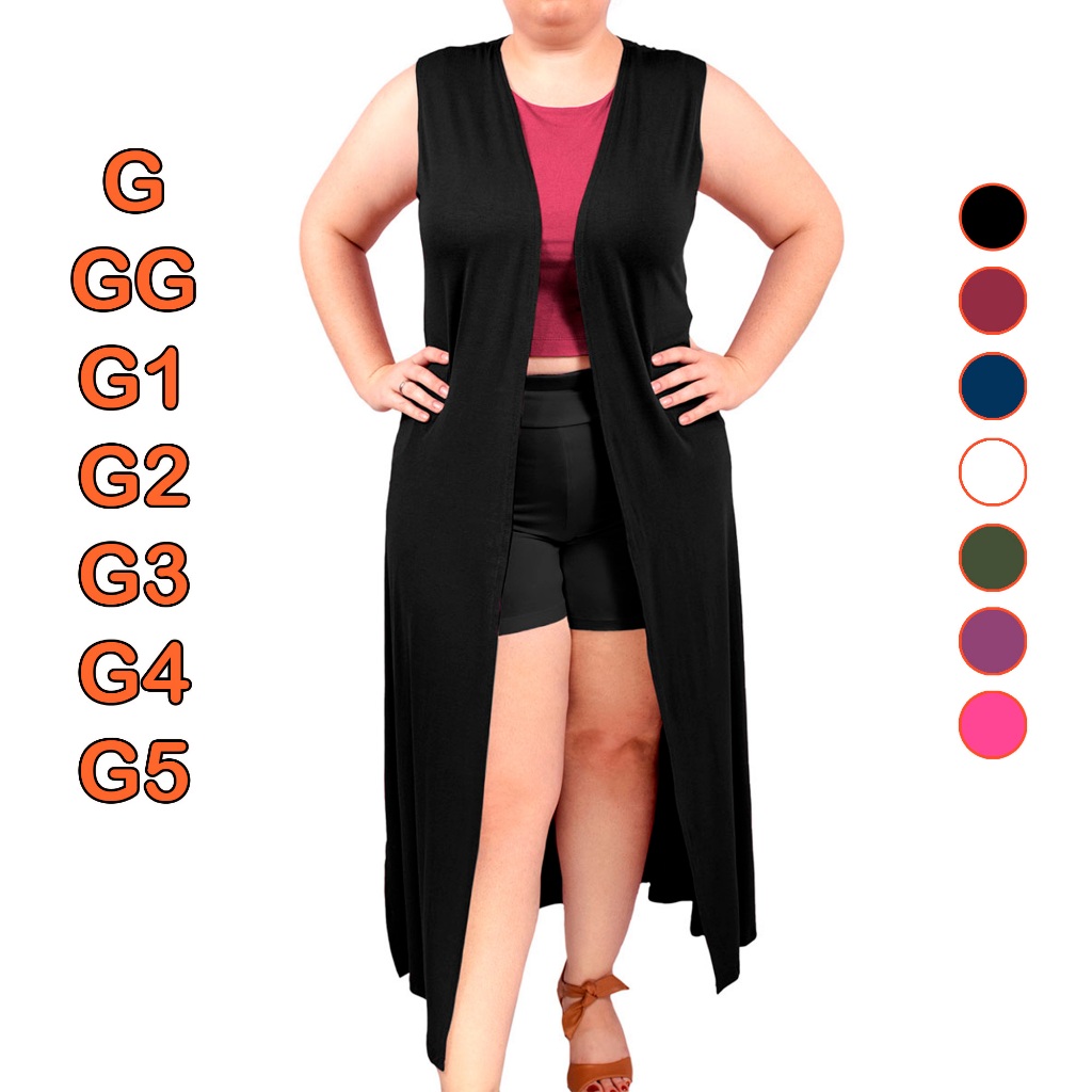 Max Colete Super Longo Plus Size