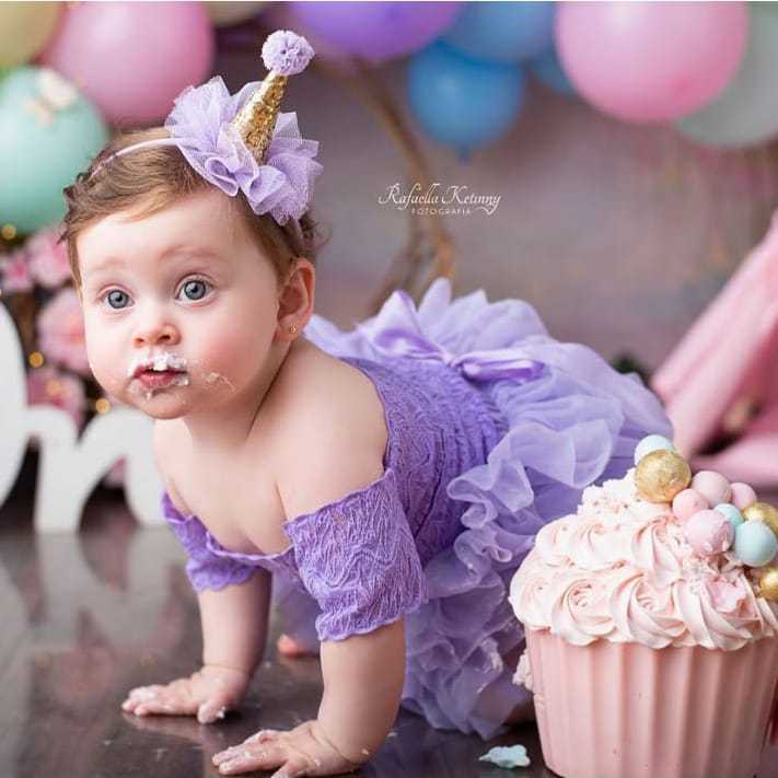 Mini Chapéu de Aniversário  Mesversário Menina 