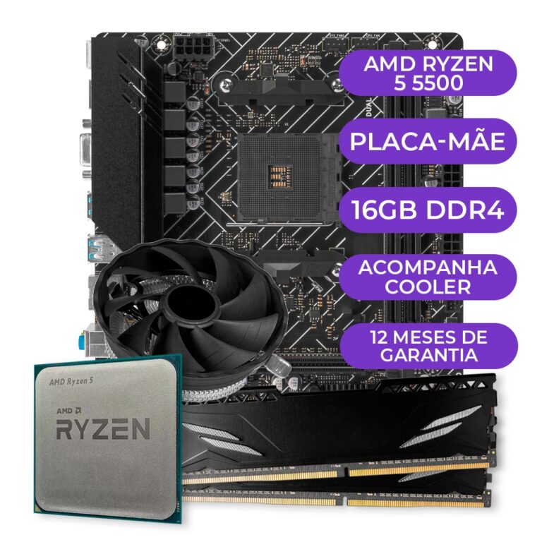 Kit Upgrade Gamer, Processador AMD Ryzen 5 5500 + 