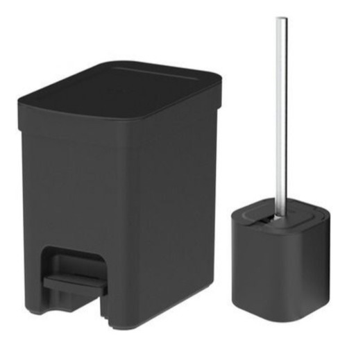 Kit Banheiro Lixeira Pedal 6 Litros E Porta Escova
