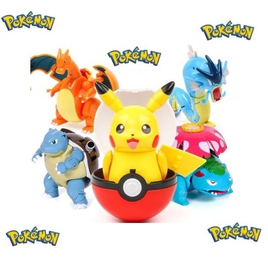 Pokémon na  Pokebola Articulado Montável Brinque