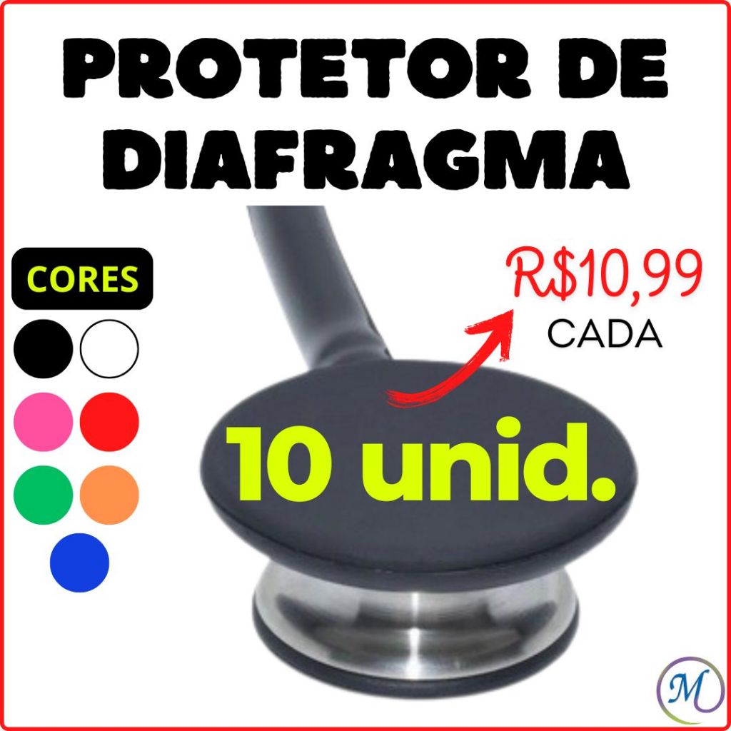 Protetor de diafragma para estetoscopio – 10 UNIDADES