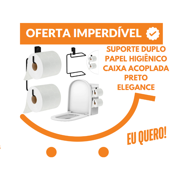 Porta Rolo Papel Higiênico Caixa Acoplada Duplo P