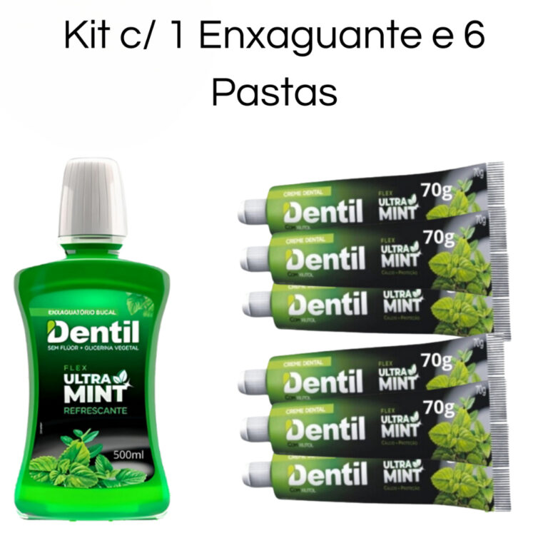 Kit Dentil: 1 Enxaguante 500ml Ultramint e 6 Creme