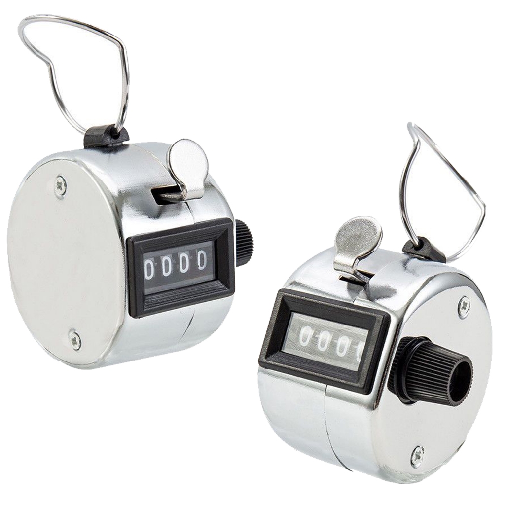 Kit 3 Contador Manual De Pessoas 4 Digitos em Aço Inox Controle de entrada de Mercadoria