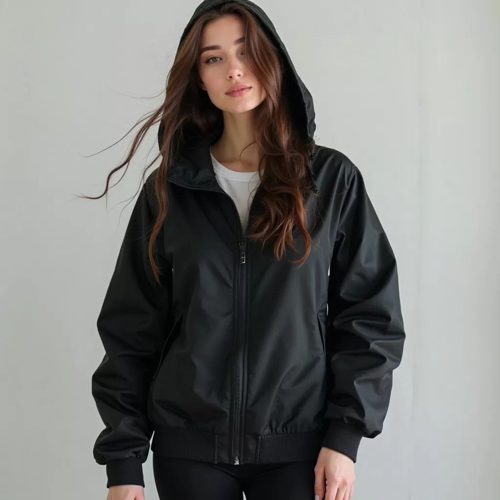 Blusa Jaqueta Corta Vento Forrado Premium Com Capuz Liso Moletom Casaco Blusão Feminino Minimalista