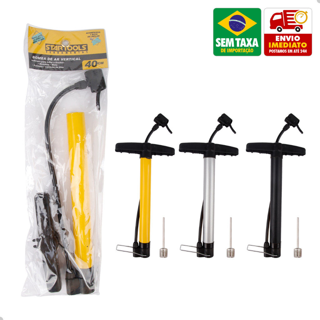 Bomba De Ar Vertical Pneu Bike Carro Moto 40cm 59cm Startools AR0392 AR0393