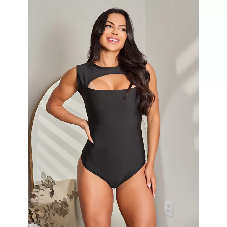 Body Feminino Com Decote No Busto Regata Festa Bal