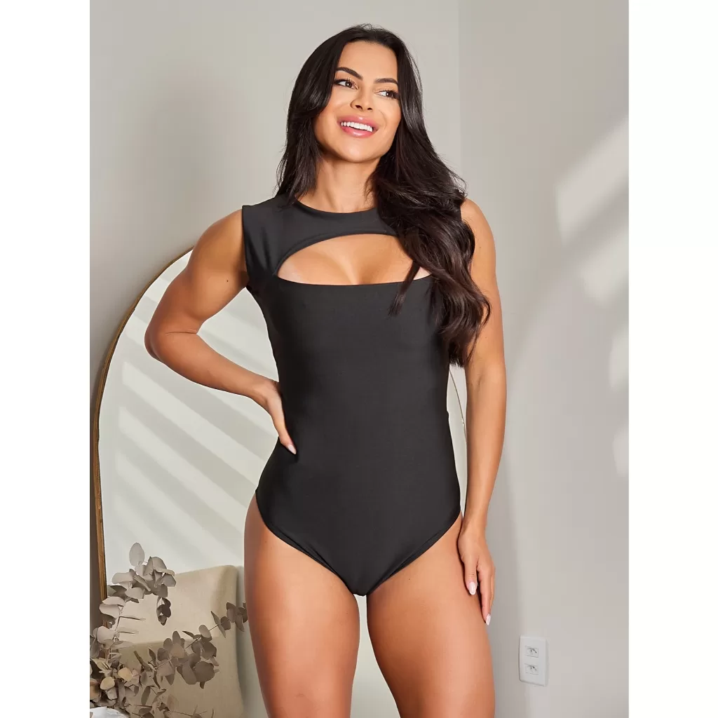 Body Feminino Com Decote No Busto Regata Festa Balada