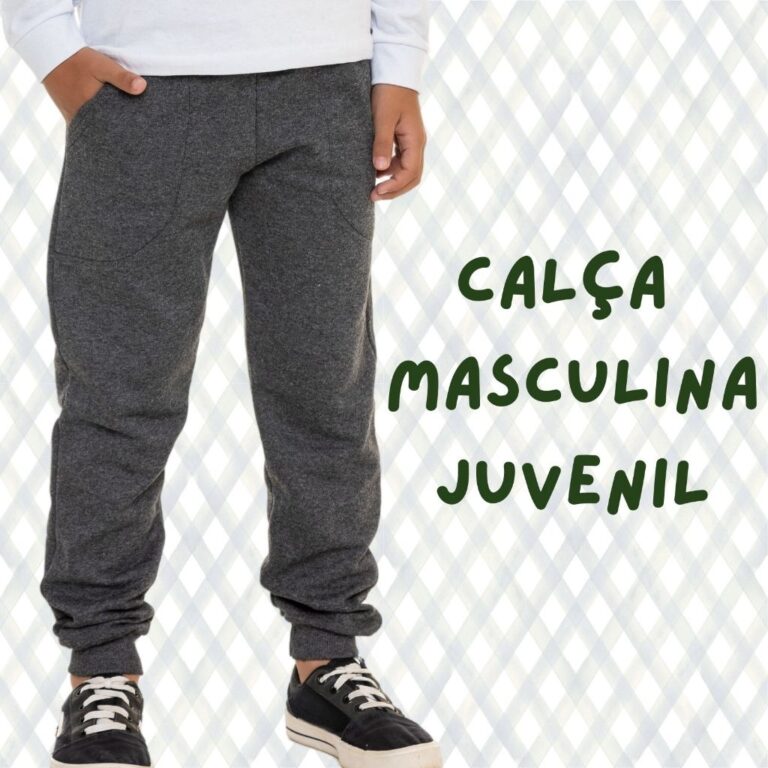 CALÇA JUVENIL MOLETOM PELUCIADO 2 BOLSOS CÓS E P