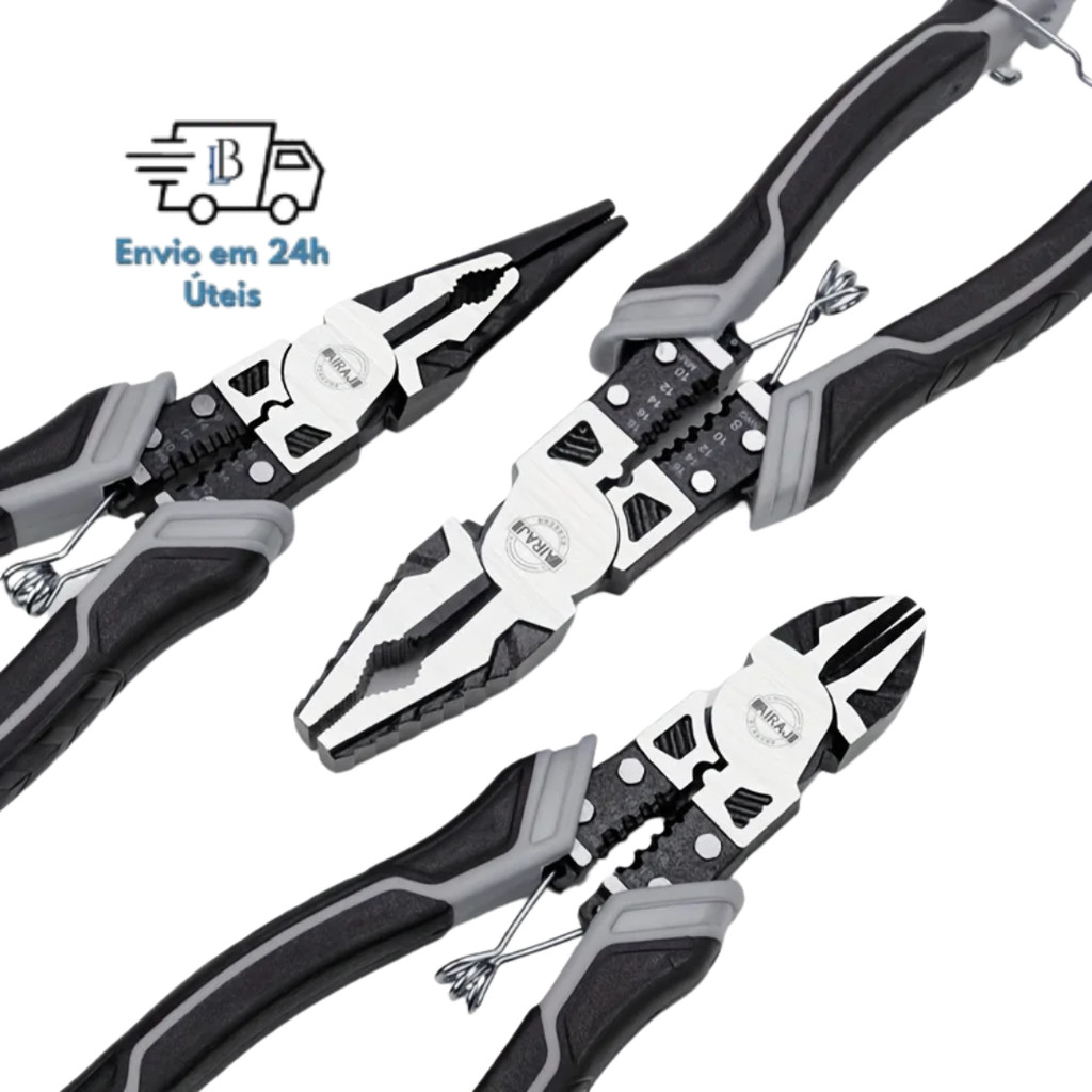 Alicate Multifuncional Profissional – Corte, Crimpagem e Descascador de Fios para Eletricistas