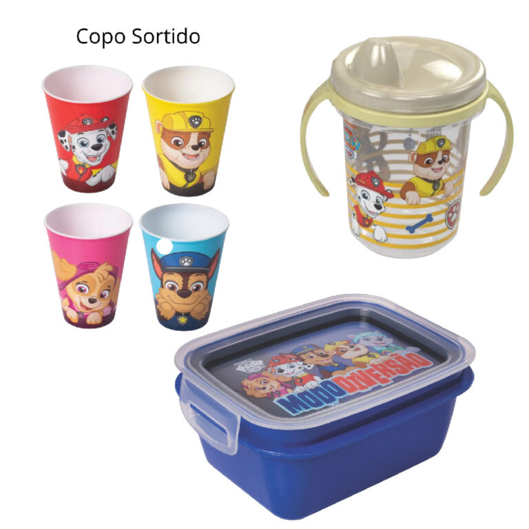 Marmita Infantil Com Caneca E Copo Trio Patrulha C