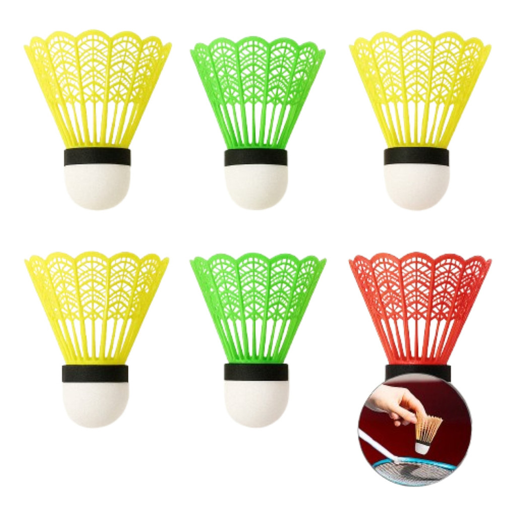 Kit Peteca Para Badminton Nylon 6/3/12 Unidades Alta Qualidade