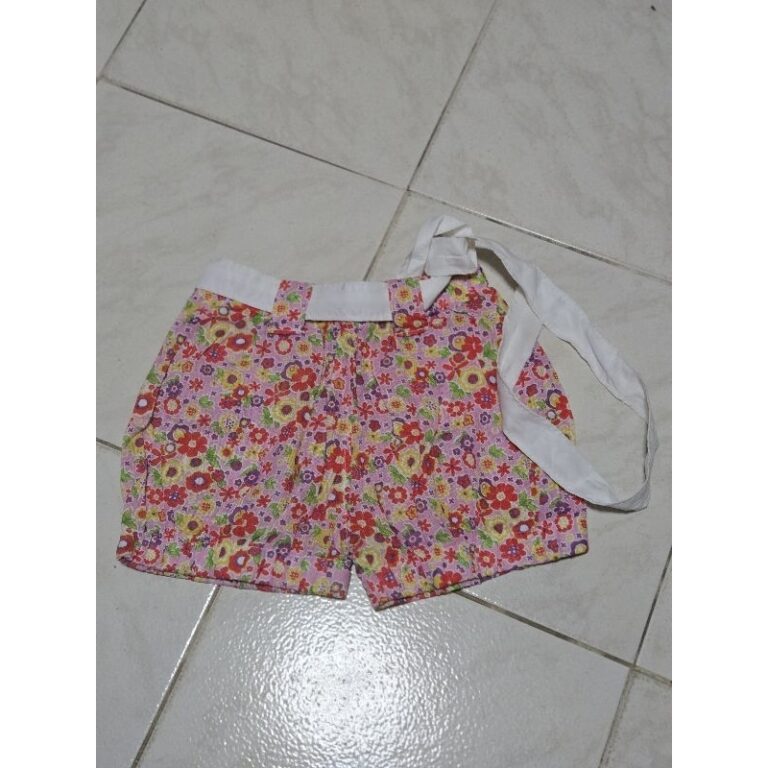 short infantil florido tam 1 ano e 2.3 anos