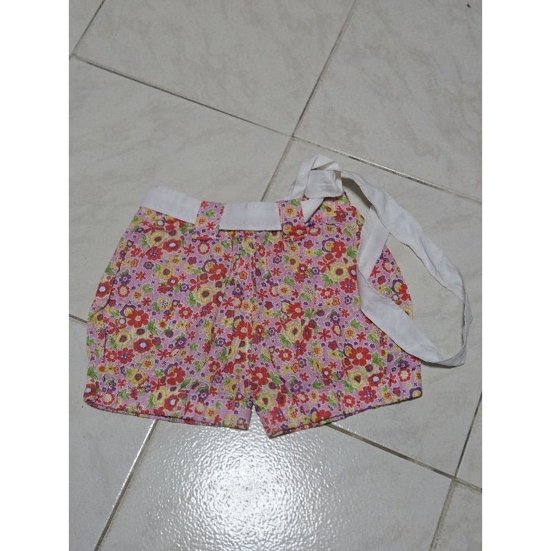 short infantil florido tam 1 ano e 2.3 anos