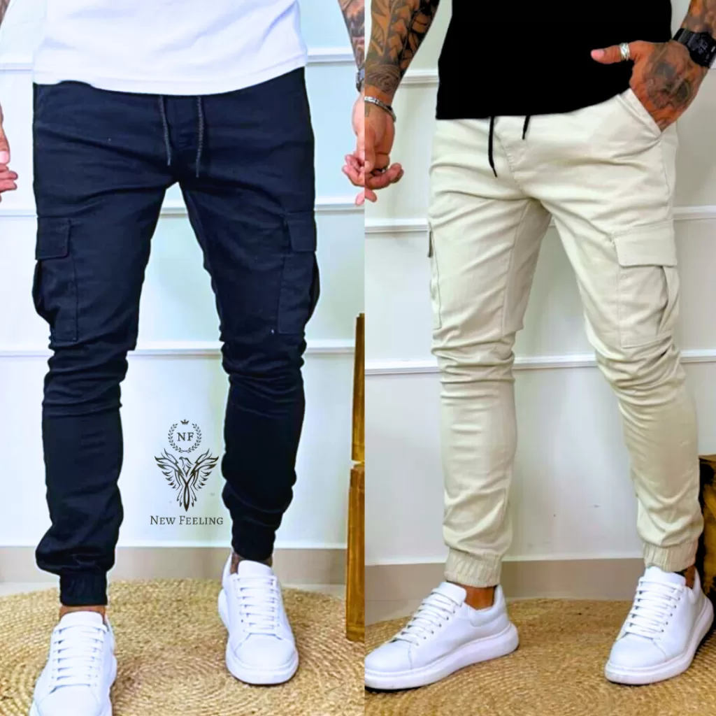 Calça Jogger Cargo Preta Masculina – Combina com Tudo