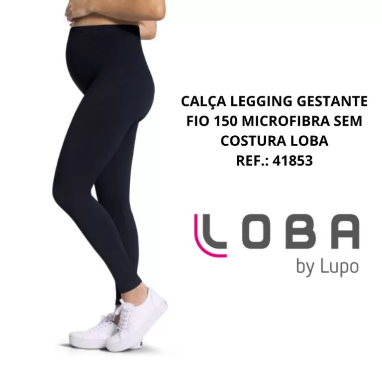 Calça Legging gestante Feminina Adulto Fio 150 Mi