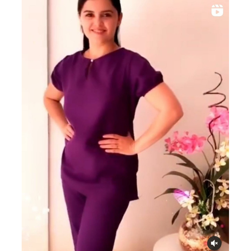 Conjunto Pijama Hospitalar Cirúrgico Scrub Oxfordine Acinturado Feminino com Elástico