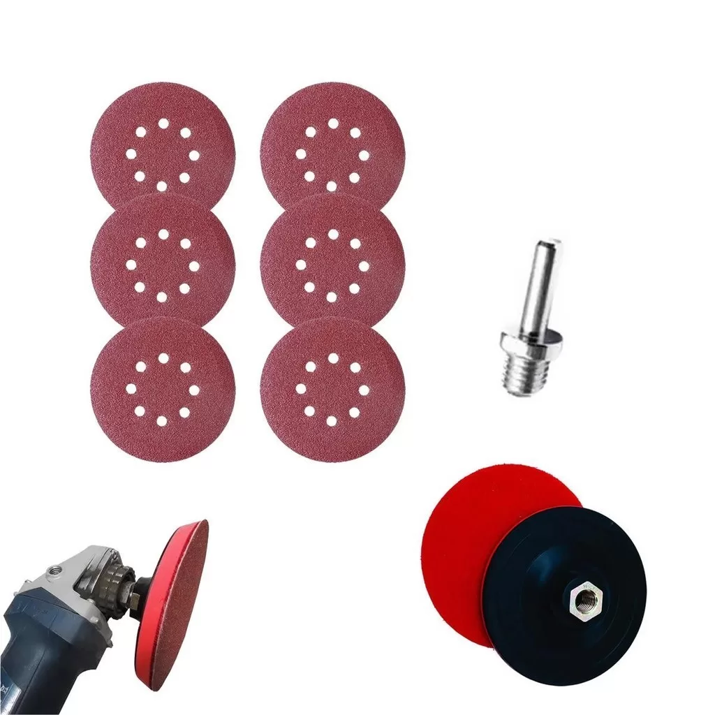 Suporte Furadeira Esmerilhadeira + 30 Disco Lixa 150mm G60