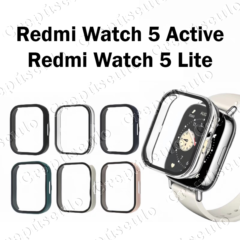 Crepúsculo Case Para Redmi Watch 5 Active / Lite Hard PC Case Capa Protetora De Tela De Vidro Temper