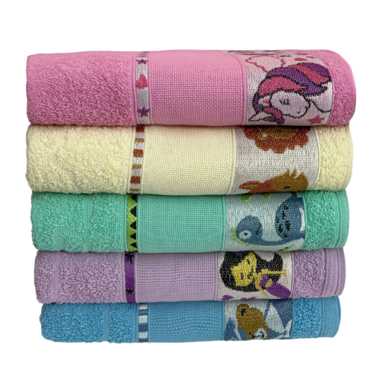 Kit 5pçs Toalha de Banho Infantil 100% Algodão 7