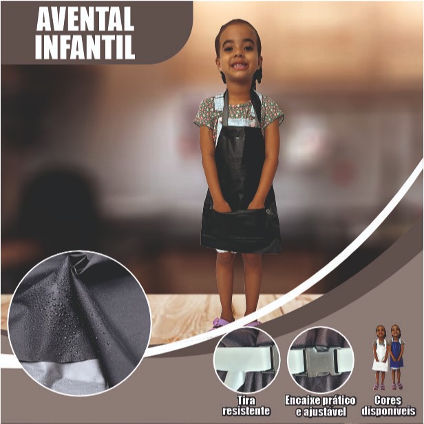 Avental PVC Infantil para crianças se alimentar, 