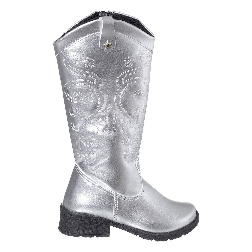 Bota Infantil Menina Texana Boiadeira Cano Alto Tratorada Country 28 Ao 34