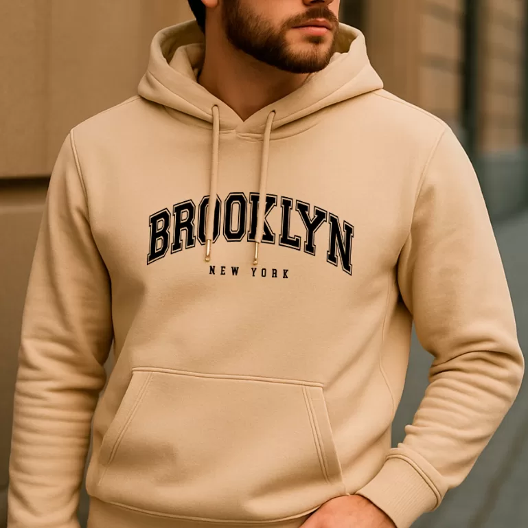Moletom Brooklyn Blusa De Frio Com Bolso Capuz Est