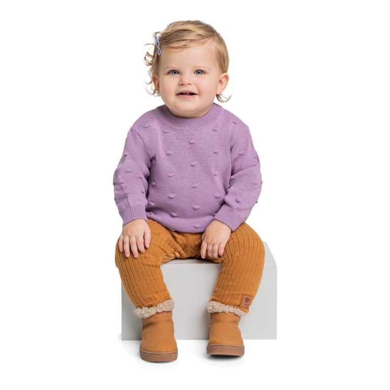 Blusão em Tricô para Bebê Menina Quimby