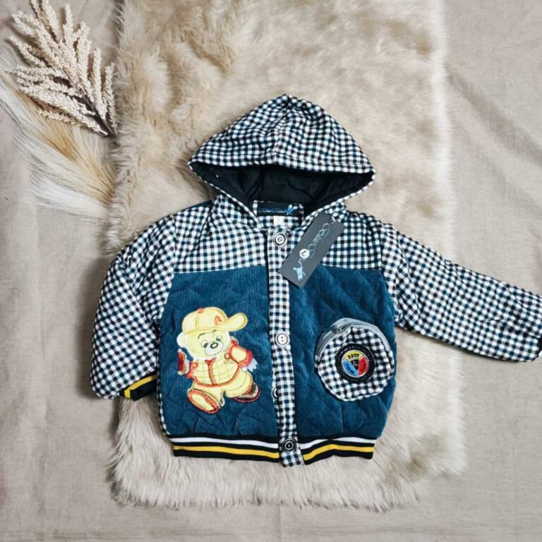 Casaco Jaqueta Xadrez Infantil Com Capuz e Pelucia