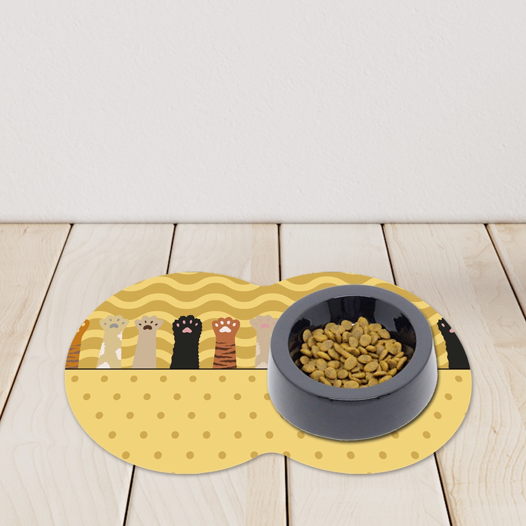 Tapete Pet Oval Comedouro Patinhas Antiderrapante Dcorô