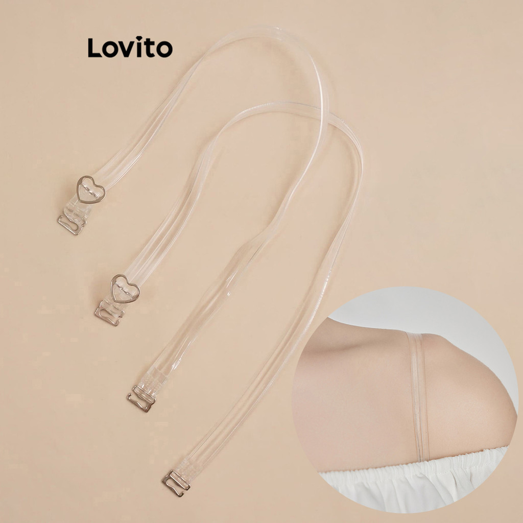 Lovito Acessórios De Lingerie Casuais Lindos Simples Coração Transparente Com Alça Ajustável Para Mu