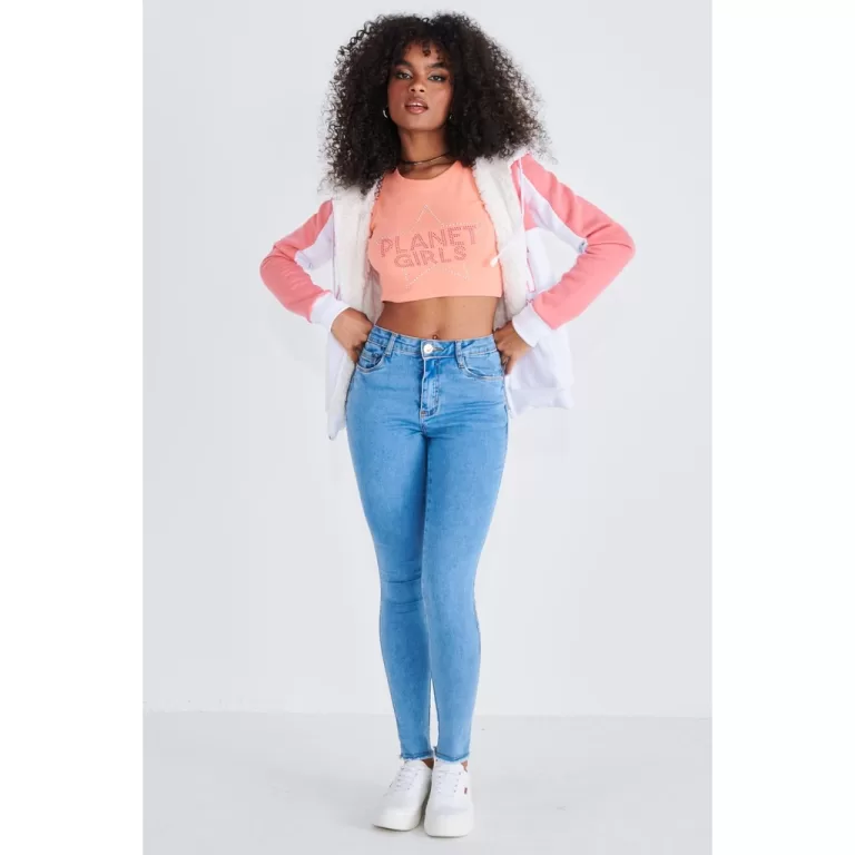 Calça Jeans Feminina Skinny Star Planet Girls Jea
