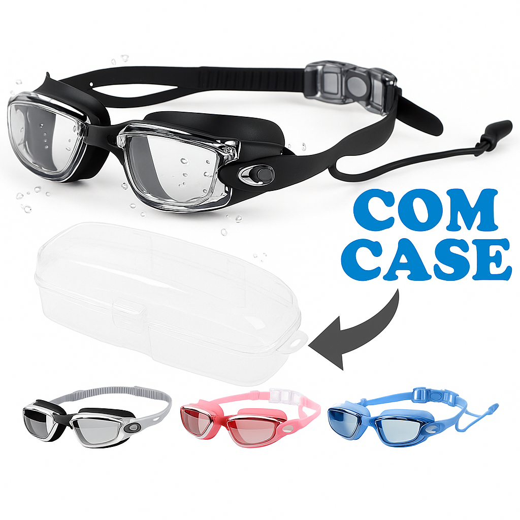 Óculos De Natação Profissional Anti-Embaçamento de Mergulho Para Piscina Mar Com Protetor De Ouvido