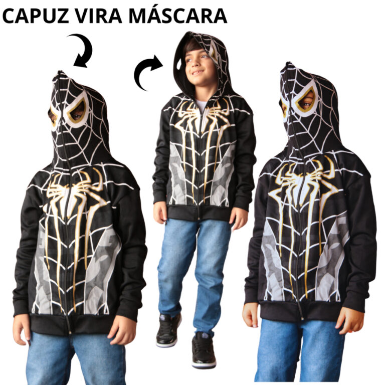Blusa de moletom Frio homem aranha cor Preto