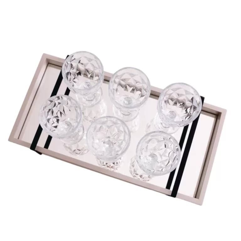 Bandeja Decorativa Espelhada Stella Para Taças Sa